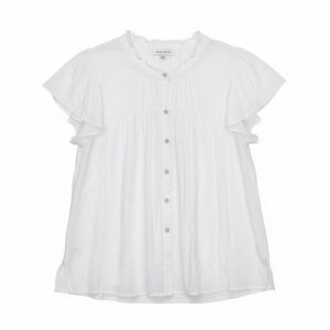 Rose Olive Woman’s 1X White Button Down Dress Top A0085